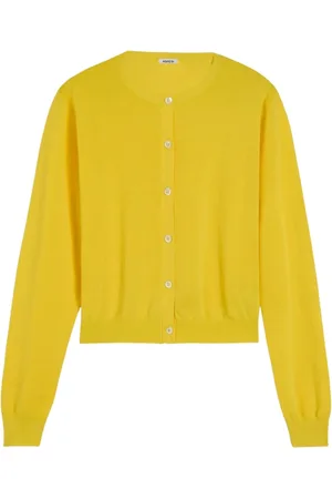 Aspesi Truien, Dames, Geel, M, Katoen, Katoenen ronde hals cardigan