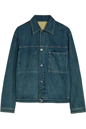 Jil Sander Jassen, Heren, Blauw, L, Denim, Stijlvolle Sportkleding voor Actieve Levensstijl