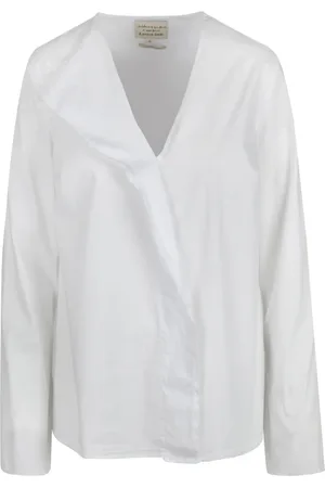 Alessia Santi Blouses & Shirts, Dames, , 2Xs, Katoen, Katoenen V-hals Ruche Blouse