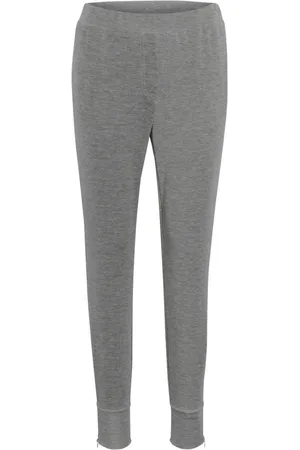 My Essential Wardrobe Broeken, Dames, Grijs, M, Polyester, Donkergrijs Melange Joggingbroek