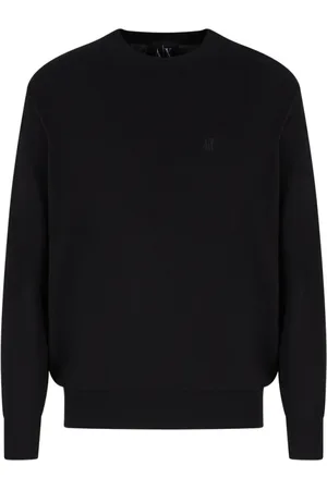 Armani Exchange Truien, Heren, Zwart, 2Xl, Katoen, Zwarte Gebreide Trui Elegant Comfortabel Modern