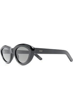 Retrosuperfuture Accessoires, unisex, Zwart, ONE Size, Zwarte Cat-Eye Zonnebril Grijze Lenzen