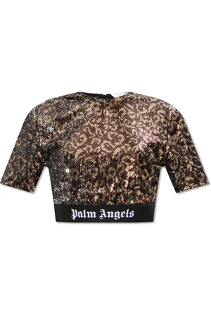 Palm Angels Blouses & Shirts, Dames, Bruin, M, Pailletten, Sequin Top
