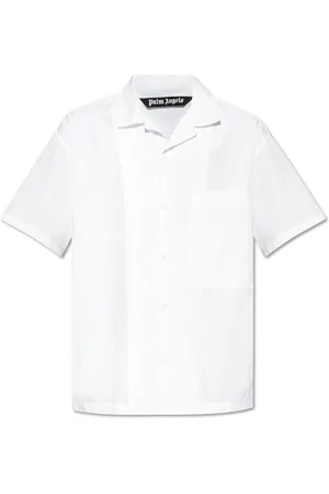 Palm Angels Overhemden, Heren, Wit, L, Katoen, Shirt met Zak