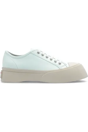 Marni Schoenen, Dames, Blauw, 38 EU, Leer, Pablo sneakers met bont