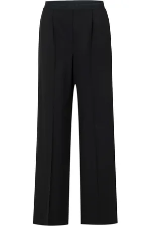 Msgm Broeken, Dames, Zwart, S, Wol, Rechte broek