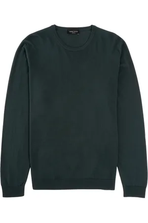 Roberto Collina Truien, Heren, Groen, L, Katoen, Navy Gebreide Trui