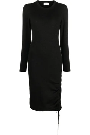 P.A.R.O.S.H. Kleedjes, Dames, Zwart, S, Wol, Jurk met gedrapeerd detail