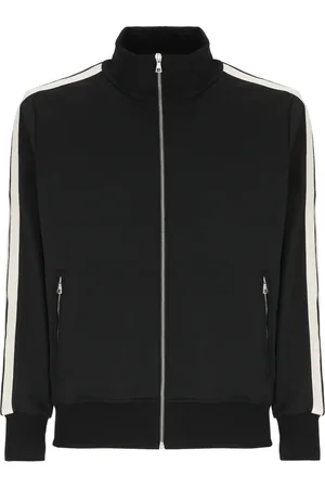 Palm Angels Sweatshirts & Hoodies, Heren, Zwart, XL, Polyester, Tech Fabric Sweatshirt met Iconische Banden