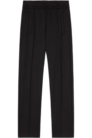 Palm Angels Broeken, Dames, Zwart, M, Katoen, Broek met elastische tailleband