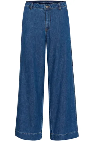 My Essential Wardrobe Jeans, Dames, Blauw, S L32, Wide Leg Medium Wash Jeans
