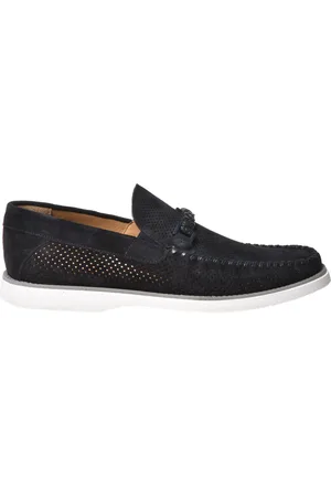BALDININI Schoenen, Heren, Blauw, 42 1/2 EU, perforated suede loafer
