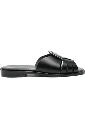 Hereu Schoenen, Dames, Zwart, 38 EU, Vierkante Slide Sandalen