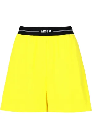 Msgm Korte broeken, Dames, Geel, S, Katoen, Katoenen Short Shorts