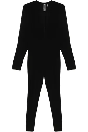 Norma Kamali Jumpsuits & Playsuits, Dames, Zwart, S, Polyester, V-Hals Batwing Mouw Jumpsuit