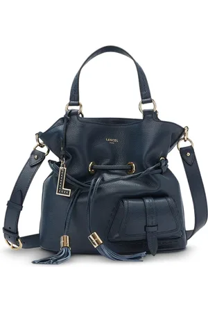 LANCEL Tassen, Dames, Blauw, ONE Size, Leer, Blauwe Bucket Bag 1Er Flirt Stijl