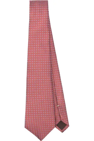 CANALI Accessoires, Heren, Rood, ONE Size, Luxe Zijden Stropdas Gemaakt in Italië