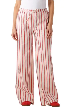 Refined Department Broeken, Dames, Rood, S, Rode Mara Straight Leg Jeans