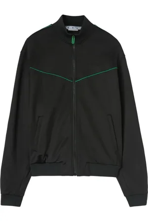 OFF-WHITE Sweatshirts & Hoodies, Heren, Zwart, L, Katoen, OW Face Band Track Top Sweatshirt