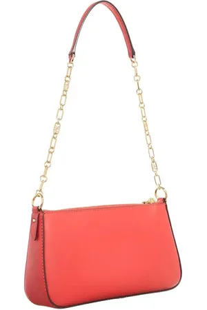 Michael Kors Tassen, Dames, Rood, ONE Size, Leren crossbodytas met kettinghandvat