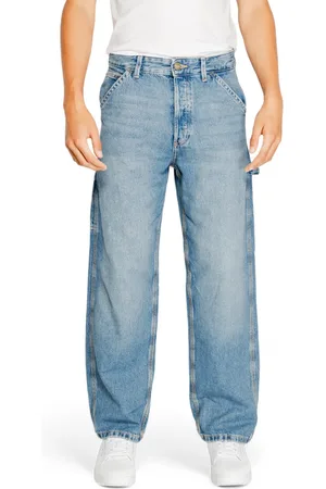 JACK & JONES Jeans, Heren, Blauw, W38 L32, Katoen, Blauwe Rits Knoop Heren Jeans