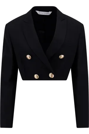 Palm Angels Jassen, Dames, Zwart, 2Xs, Polyester, Zwarte Double-Breasted Blazer