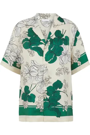 P.A.R.O.S.H. Blouses & Shirts, Dames, Veelkleurig, XS, Groene Bloemen Zijden Blouse