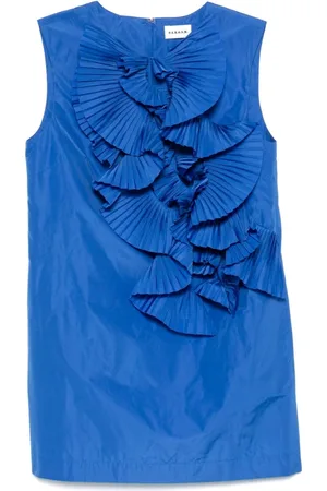 P.A.R.O.S.H. Kleedjes, Dames, Blauw, M, Hemelsblauwe Mouwloze Jurk met Zakken
