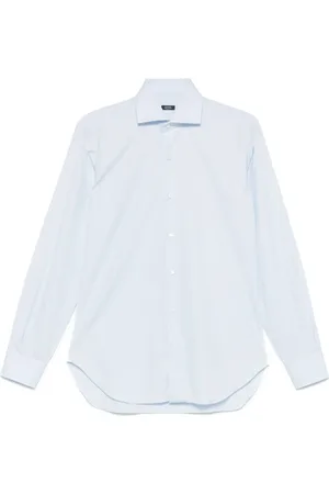 BARBA Overhemden, Heren, Blauw, 5Xl, Katoen, Klassieke Katoenen Overhemd