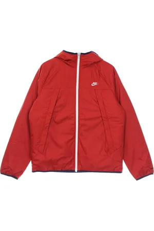 Nike Jassen, Heren, Rood, L, Polyester, Omkeerbare Jas met Capuchon