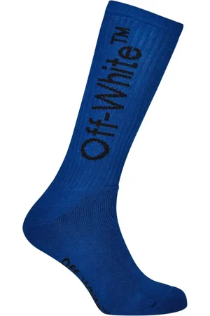 OFF-WHITE Ondergoed, Heren, Blauw, ONE Size, Katoen, Arrow Logo Mid Socks
