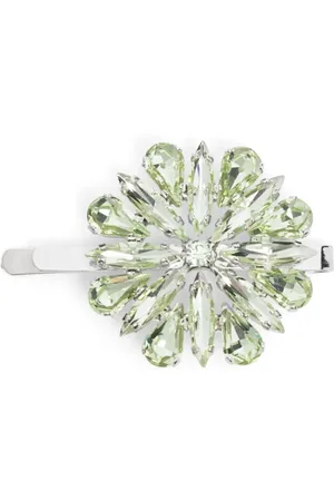 Simone Rocha Accessoires, Dames, Groen, ONE Size, Kristal Bloesem Haarklem