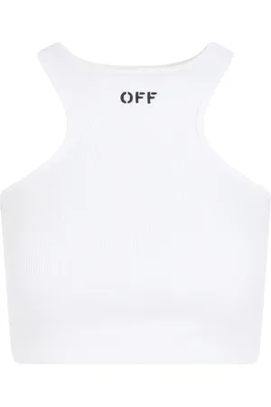 OFF-WHITE Tops, Dames, Wit, S, Katoen, Off Stamp Rowing Top