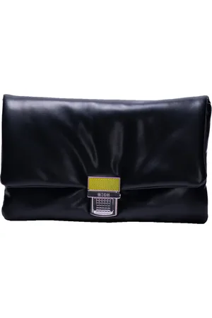 Msgm Tassen, Dames, Zwart, ONE Size, Leer, Click Bag Clutch