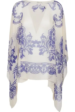 Etro Jassen, Dames, Veelkleurig, ONE Size, Stijlvolle Asymmetrische Poncho