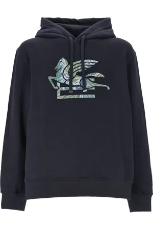Etro Sweatshirts & Hoodies, Heren, Blauw, M, Katoen, Blauwe Katoenen Hoodie