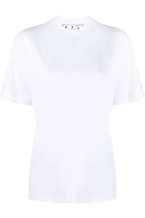 OFF-WHITE Tops, Dames, Wit, S, Katoen, Diag Regular T-shirt