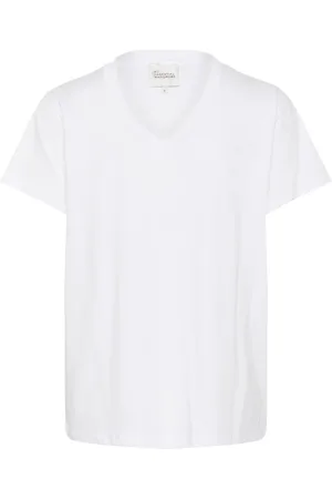 My Essential Wardrobe Tops, Dames, Wit, 2Xl, Katoen, V-Hals T-shirt Top