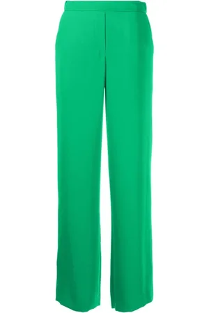 P.A.R.O.S.H. Broeken, Dames, Groen, L, Polyester, Smaragdgroene Pantalonbroek
