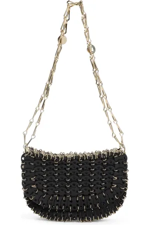 Paco rabanne Tassen, Dames, Zwart, ONE Size, Leer, 1969 Chain-Link Schoudertas