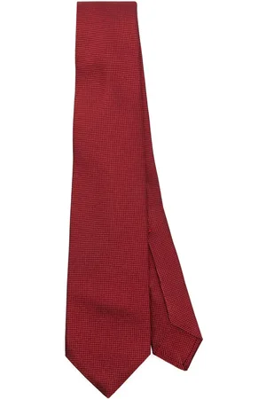 BARBA Accessoires, Heren, Rood, ONE Size, Rode Jacquard Puntige Stropdas