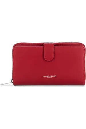 Lancaster Accessoires, unisex, Rood, ONE Size, Leer, Smooth Schoudervriend met Drukknop Sluiting