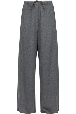 TELA Broeken, Dames, Grijs, S, Katoen, Wijde sweatpants met elastische tailleband