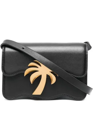 Palm Angels Tassen, Dames, Zwart, ONE Size, Katoen, Palm Beach Crossbody Mini Tas