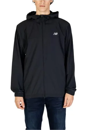 New Balance Jassen, Heren, Zwart, XL, Polyester, Moderne polyester hardloopjas