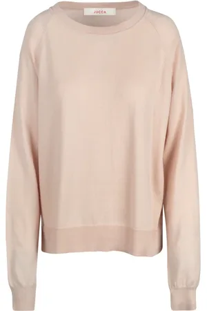 Jucca Sweatshirts & Hoodies, Dames, Roze, M, Katoen, Katoenen Ronde Hals Lange Mouw Trui
