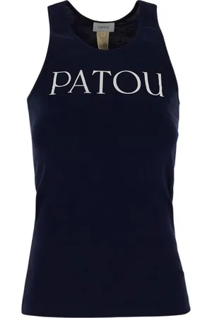Patou Tops, Dames, Blauw, M, Stijlvol Logo Top voor jou