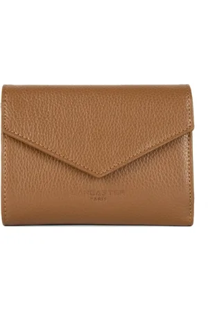 Lancaster Accessoires, Dames, Bruin, ONE Size, Leer, Stijlvolle leren portemonnee met klep en drukknoop