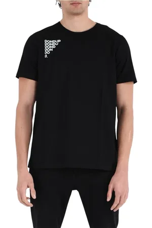 Dondup Tops, Heren, Zwart, 2Xl, Katoen, Jersey T-shirt met slim fit