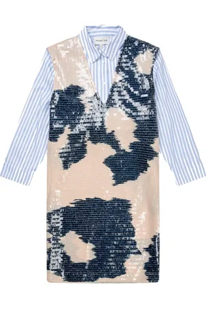 Munthe Kleedjes, Dames, Veelkleurig, S, Katoen, Sequin Shirt Dress